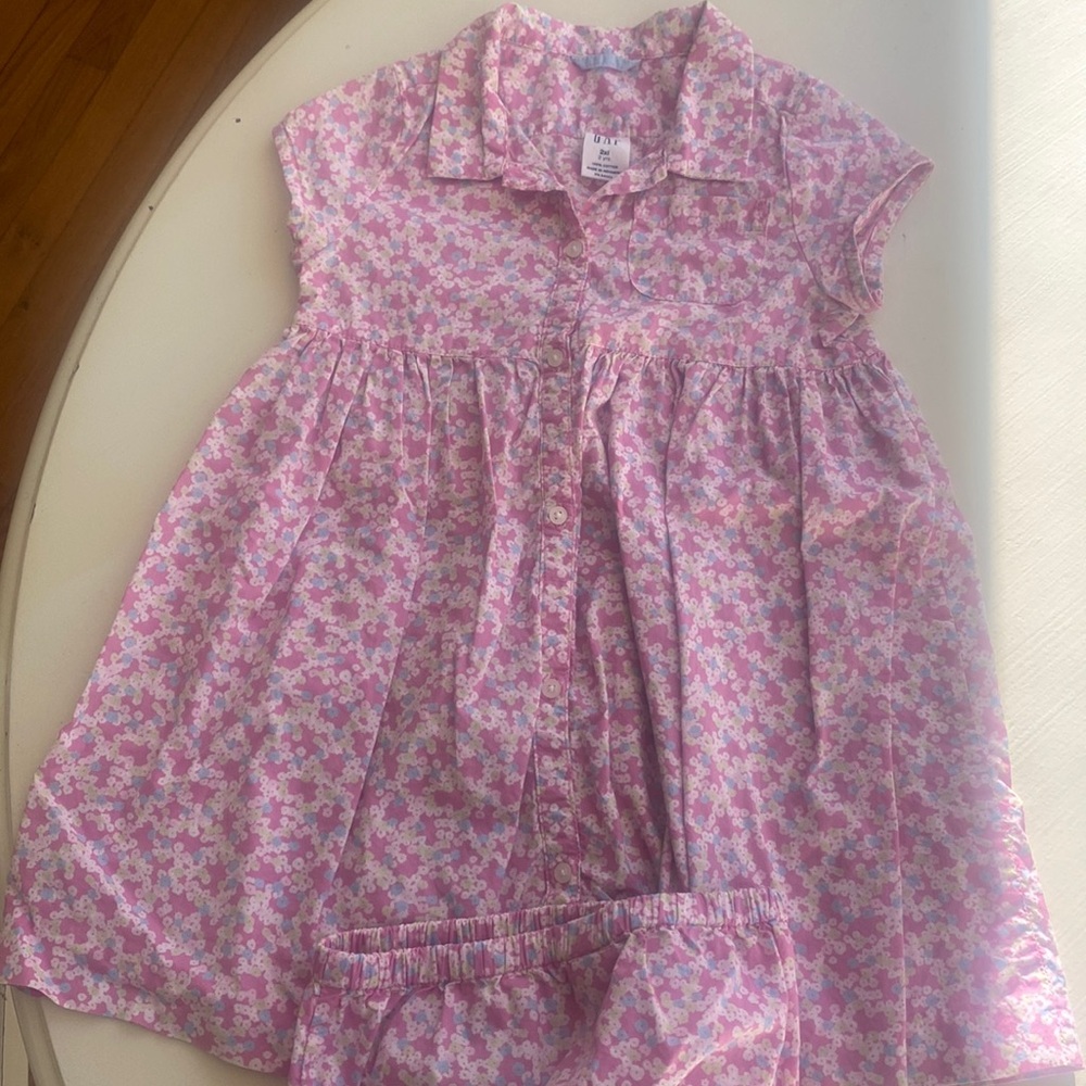 Baby gap pink floral dress sz28